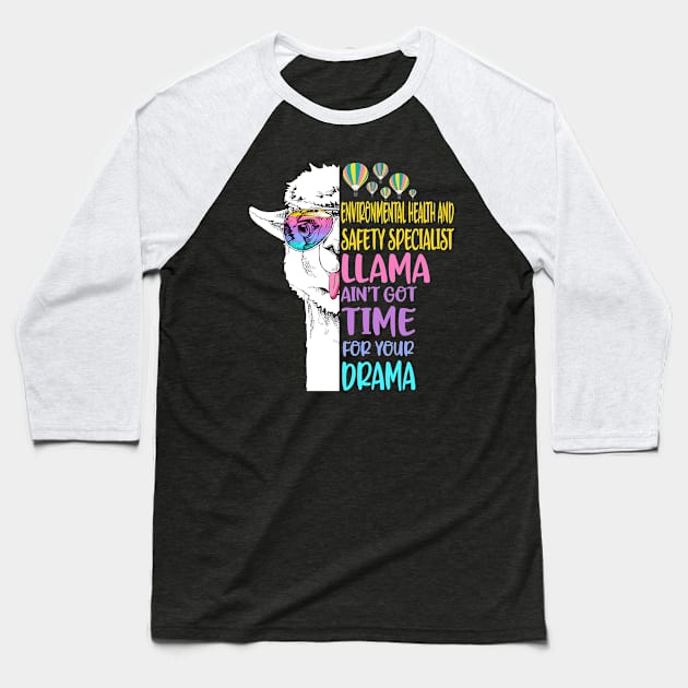 Environmental Health And Safety Specialist Llama Baseball T-Shirt by Li